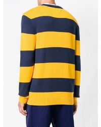 Мужской разноцветный свитер с круглым вырезом в горизонтальную полоску от Tommy Jeans