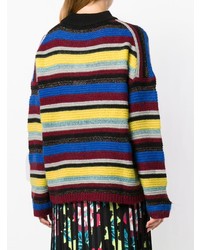 Женский разноцветный свитер с круглым вырезом в горизонтальную полоску от Kenzo