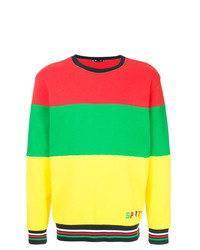 Мужской разноцветный свитер с круглым вырезом в горизонтальную полоску от The Upside
