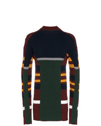 Мужской разноцветный свитер с круглым вырезом в горизонтальную полоску от Y/Project
