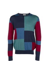 Мужской разноцветный свитер с круглым вырезом с геометрическим рисунком от Etro