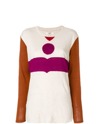 Женский разноцветный свитер с круглым вырезом с геометрическим рисунком от Isabel Marant Etoile