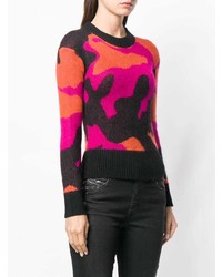 Женский разноцветный свитер с круглым вырезом с камуфляжным принтом от Diesel
