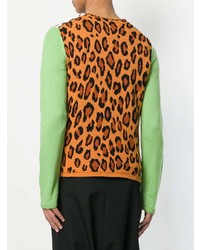 Мужской разноцветный свитер с круглым вырезом с леопардовым принтом от Comme Des Garcons Homme Plus