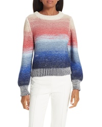 Разноцветный свитер с круглым вырезом с принтом тай-дай