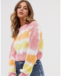 Женский разноцветный свитер с круглым вырезом с принтом тай-дай от ASOS DESIGN