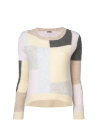 Женский разноцветный свитер с круглым вырезом с принтом от Adam Lippes