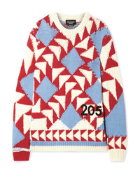 Женский разноцветный свитер с круглым вырезом с принтом от Calvin Klein 205W39nyc