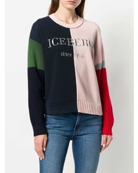 Женский разноцветный свитер с круглым вырезом с принтом от Iceberg