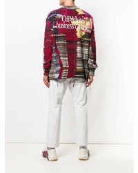 Мужской разноцветный свитер с круглым вырезом с принтом от Off-White