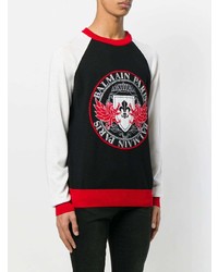 Мужской разноцветный свитер с круглым вырезом с принтом от Balmain