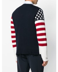Мужской разноцветный свитер с круглым вырезом с принтом от Valentino