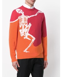 Мужской разноцветный свитер с круглым вырезом с принтом от Alexander McQueen