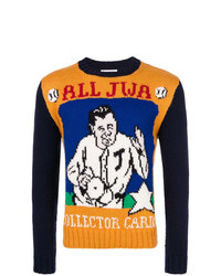 Мужской разноцветный свитер с круглым вырезом с принтом от JW Anderson