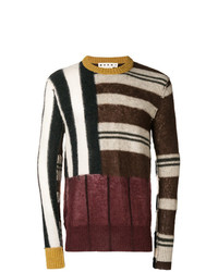 Мужской разноцветный свитер с круглым вырезом с принтом от Marni