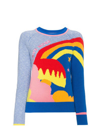 Женский разноцветный свитер с круглым вырезом с принтом от Mira Mikati