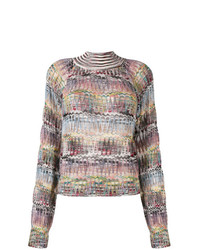Женский разноцветный свитер с круглым вырезом с принтом от Missoni