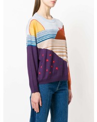 Женский разноцветный свитер с круглым вырезом с принтом от Sonia Rykiel
