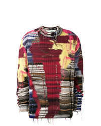 Мужской разноцветный свитер с круглым вырезом с принтом от Off-White