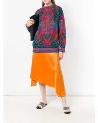 Женский разноцветный свитер с круглым вырезом с принтом от M Missoni