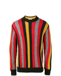 Мужской разноцветный свитер с круглым вырезом с принтом от Salvatore Ferragamo