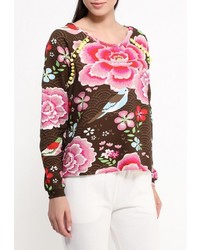 Женский разноцветный свитер с круглым вырезом от BeaYukMui