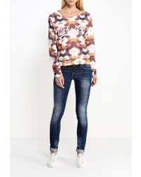 Женский разноцветный свитер с круглым вырезом от BlendShe