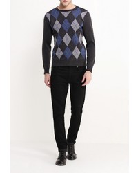 Мужской разноцветный свитер с круглым вырезом от Blue Fashion