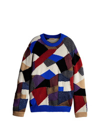 Мужской разноцветный свитер с круглым вырезом от Burberry