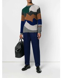 Мужской разноцветный свитер с круглым вырезом от Lanvin