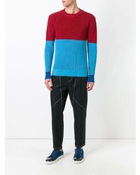 Мужской разноцветный свитер с круглым вырезом от JW Anderson