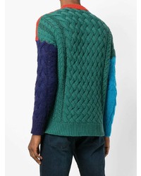 Мужской разноцветный свитер с круглым вырезом от Roberto Collina