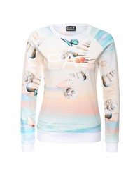 Женский разноцветный свитер с круглым вырезом от EA7