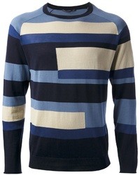 Мужской разноцветный свитер с круглым вырезом от Ermanno Scervino