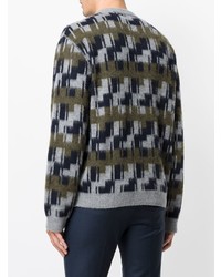 Мужской разноцветный свитер с круглым вырезом от Lanvin