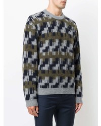 Мужской разноцветный свитер с круглым вырезом от Lanvin