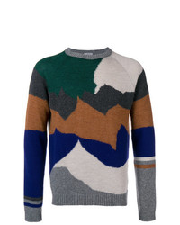Мужской разноцветный свитер с круглым вырезом от Lanvin