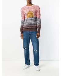 Мужской разноцветный свитер с круглым вырезом от Stella McCartney