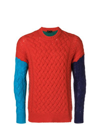Мужской разноцветный свитер с круглым вырезом от Roberto Collina