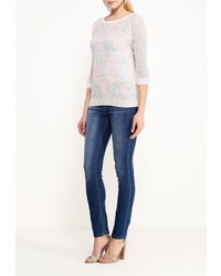 Женский разноцветный свитер с круглым вырезом от Sela