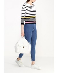 Женский разноцветный свитер с круглым вырезом от Sela