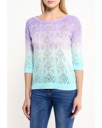 Женский разноцветный свитер с круглым вырезом от Sela