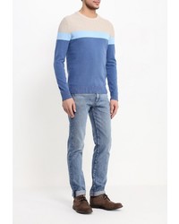 Мужской разноцветный свитер с круглым вырезом от Sela