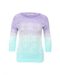 Женский разноцветный свитер с круглым вырезом от Sela