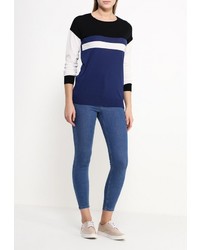 Женский разноцветный свитер с круглым вырезом от Sisley