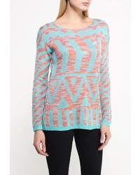 Женский разноцветный свитер с круглым вырезом от Smash