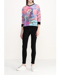 Женский разноцветный свитер с круглым вырезом от Taya