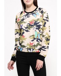 Женский разноцветный свитер с круглым вырезом от Taya