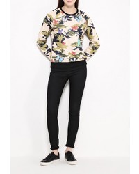 Женский разноцветный свитер с круглым вырезом от Taya