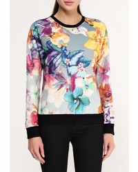 Женский разноцветный свитер с круглым вырезом от Taya